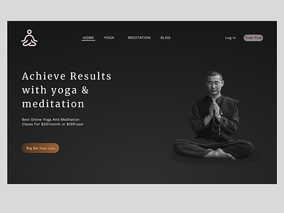 Landing page for Yoga & Meditation Centre amazing design app design branding design illustration logo mobile ui ui ui ux ui design