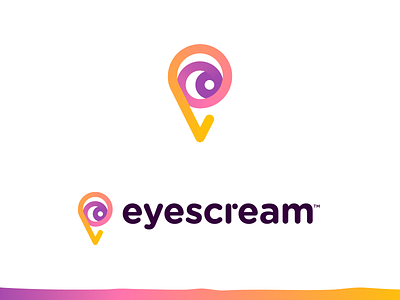 EyesCream - Logo Design 🍦 branding colors creative logo dot eye eyes eyescream gradient ice ice cream lettering lines logo logo rebound see