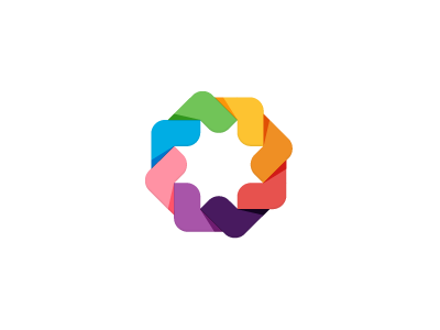 Twist logo idea. colors fold fun idea life logo paper raster twist