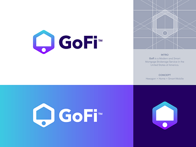 GoFi Mortgage - Logo Concept 🏠 app application brand mark branding hexagon home homes house logo logo monogram logomark mobile mortgage mortgages phone real real estate smart symbol visual identity