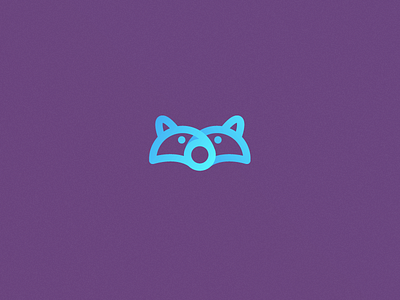 Racoon Icon. animal art blue fun icon idea line logo mark purple racoon wip