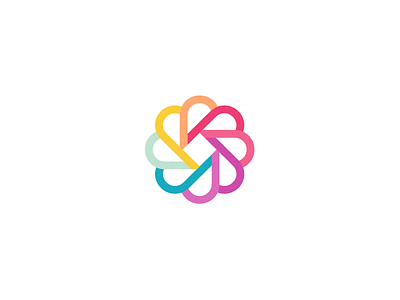 Other variation logo mark. branding bright colors flower grid logo mark raster team texture