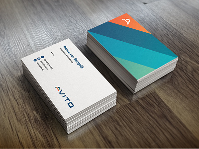 Avito - Business Cards. branding business cards color design flat gradient logo mark mockup social stationary
