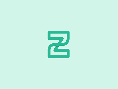 Letter Z. branding concept flat green icon letter lettering line logo mark shade z