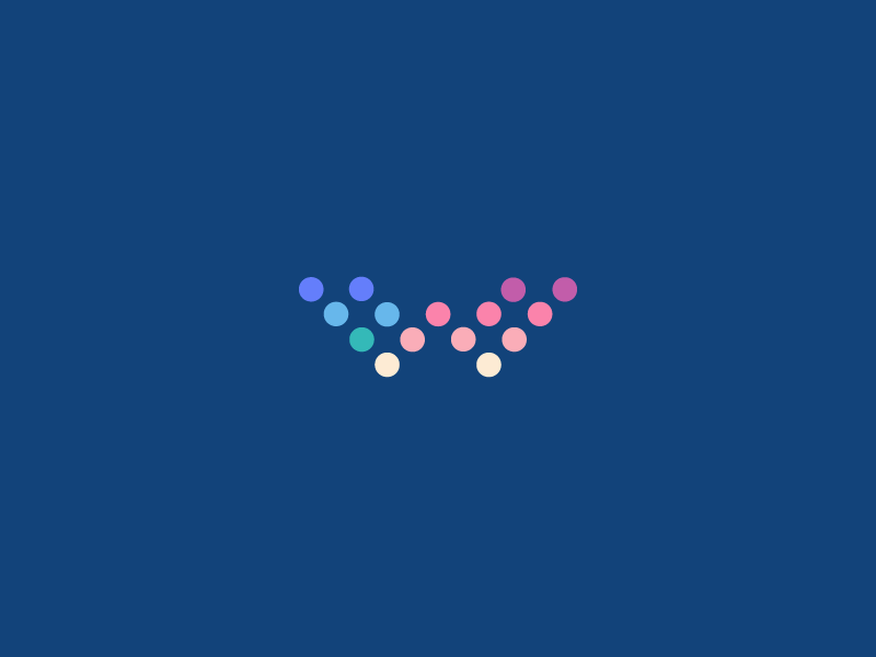 W - Logo Concept. monogram w letter lettering mark branding web hosting dot grid logo custom