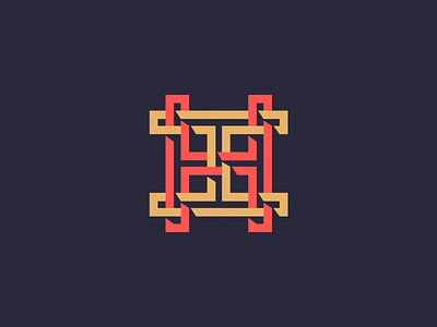 HH Monogram. branding grid h letter lettering logo mark monogram symmetric