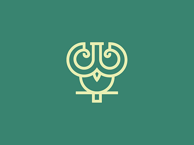 Owl. animal branding code concept letter line logo mark mascot monogram owl program