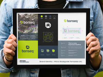 Micro Style Guide - Illustrator Template bonseq brand identity design brand identity system brand system drop garden green illustrator illustrator template landscape logo design logo designer logo grid maintenance micro nature style guide styleguide template usa