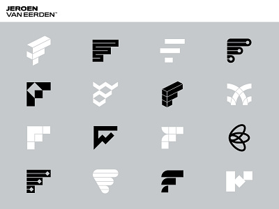 F Logos - Jeroen van Eerden branding creative logos flow icons identity identity design lines logo logofolio monogram portfolio symbols visual identity