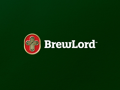 BrewLord - Logo Design 🍺 badge beer brand identity design branding brew brewery brewery logo craft drink emblem gold holy hop lord mockup visual identity wheat