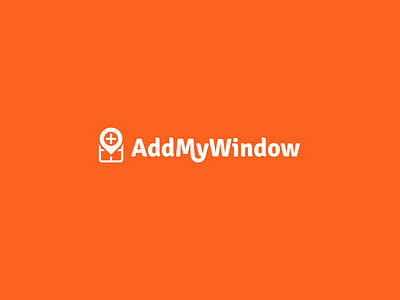 Add My Window - Logo concept. ad add custom logo money my pinpoint type typo window