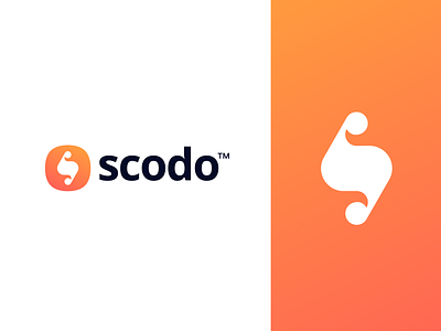 scodo - Logo Design 2 🎼 brand identity branding compose logo logo design modern logo music music note orange s s monogram scodo smart app sound startup logo symbol tool wordmark write