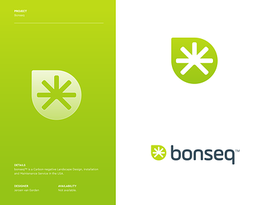 Bonseq - Logo Design 🍃 b bonseq brand identity branding carbon garden leaf letter monogram logo logo design nature startup symbol usa