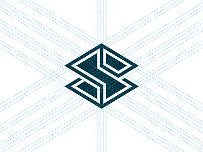 S. branding crisp design grid letter lettering logo mark monogram ratio