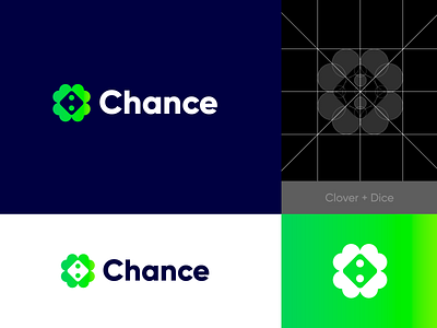 Chance - Logo Design ☘️ a b c d e f g h i j k l m n bet casino chance clover crypto gamble logo lucky o p q r s t u v w q y z online