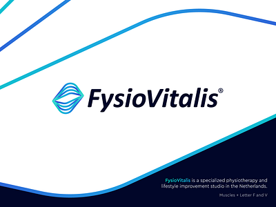 FysioVitalis - Logo Design 💪 a b c d e f g h i j k l m n brand identity design connection fit flexible fysio lettermark logo logo design monogram muscles o p q r s t u v w x y z physics physiotherapist psychologist sport strong visual identity design vitalis weave