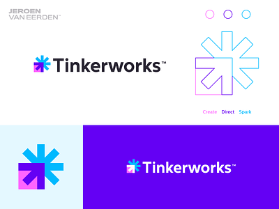 Tinkerworks - Logo Design *️⃣ aim arrow asterisk brand identity branding creative energy logo logo design movement spark star story storytelling tinker visual identity design works