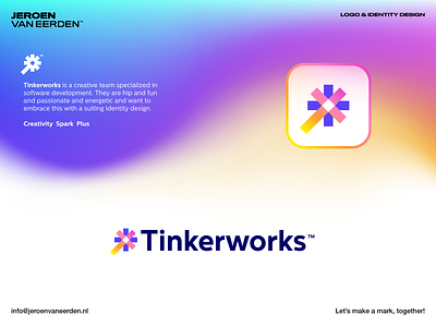 Tinkerworks - Unused Proposal branding create creation logo logo symbol magic monogram plus spark think tinker trick visual identity design wand
