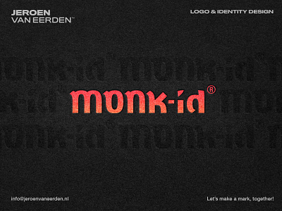 Monk-id - Logo Wordmark Concept brand identity design branding focus id idea identity design letter design lettering logo mockup monk service talk texture wordmark zen
