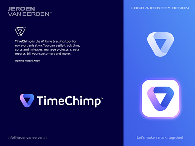 TimeChimp - Logo Design / Part 2 aim arrow clock digital planner direction lead manage process progress repeat rotation schedule stamp time timeline tracking upwards