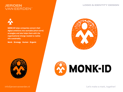 Monk-ID - Logo Concept 4 🟠 axes balanced branding calm idea identity logo m mind monk monkey monogram organic smart strategy work