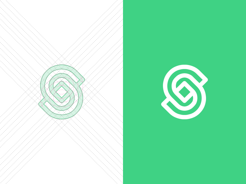 S - Square s square mark identity branding monogram letter lettering grid raster ratio logo