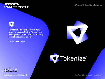 Tokenize - Logo Design 🔽 art blend mode branding creative logo creative logo design crypto currency futuristic gradient illustrator logo logo design negative space token tokens visual identity design