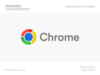 Google Chrome - Logo Redesign - Refined brand identity design branding chrome creative logo redesign google logo logo design visual identity design
