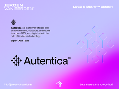 Autentica - Logo Design blockchain brand identity design crypto crypto logo logo logo design logo monogram nft organic logo root roots token tree visual identity design