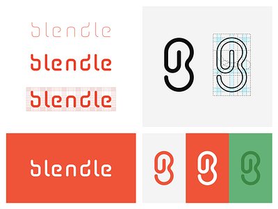 Blendle Branding Concept. blendle branding clip custom grid lettering link logo monogram news paper typo