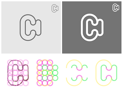 CH Monogram (rounded version). c ch circles grid h illustrator logo monogram round sketch