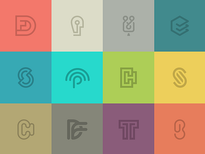 Monograms and Symbols. branding icon identity line logo mark monogram pen portfolio symbol