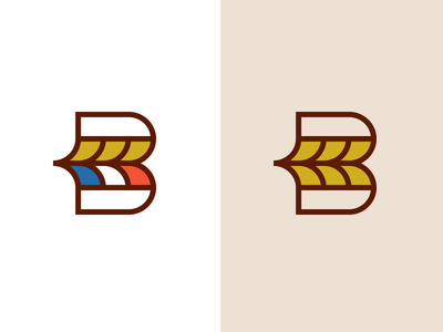 B Bakery - Second approach b bake bakery bread corn france french grain letter monogram