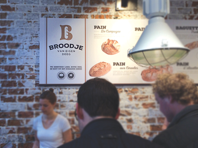 Broodje van eigen deeg = Open! b baguette bake baker bakery branding bread broodje dough logo monogram patisserie