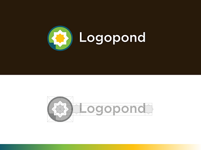Logopond identity brand branding construction grid identity lily logo logopond pond water