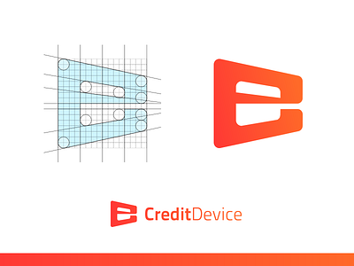 CreditDevice identity. abstract credit credits device finance grid icon logo minimal modern symbol