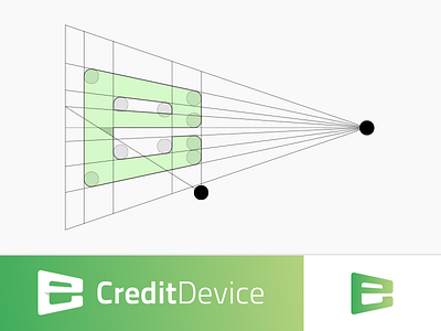 Card + E = Credit Symbol abstract credit credits device finance grid icon logo minimal modern symbol