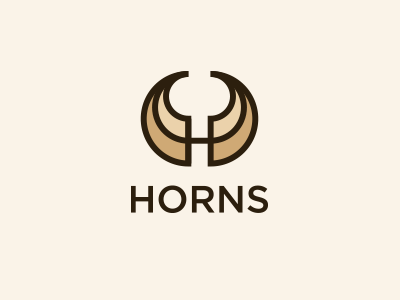 H for Horns! h horn horns identity letter mark monogram symbol