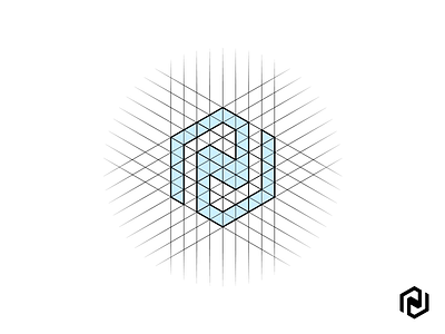 N Monogram abstract branding construction grid hexa hexagram logo monogram n symmetrical symmetry