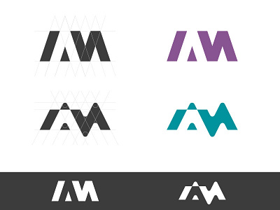 AM Monogram a abstract am black grid identity logo m mark monogram negativespace one color