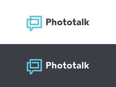 Phototalk identity branding chat communicate icon logo media monogram photo refined repeat social talk