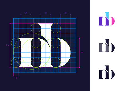 NIB (nib) Monogram b board grid i ib innovate innovation lettering letters monogram