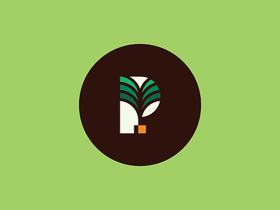P for Plant / Palm branding energy green identity logo nature negative space p palm plant symbol