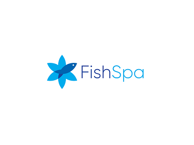 FishSpa body clinic feet fish flower fresh health identity logo relax spa therapy