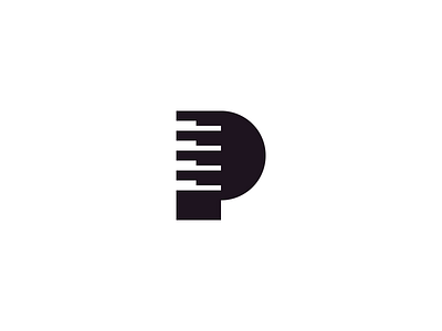 P for Piano branding identity instrument letter lettering logo negative space p piano sound type
