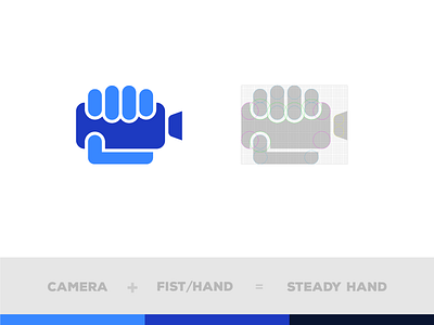 SteadyHand film fist grid grip hand letter logo monogram production projection steady strong