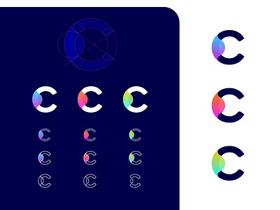 C Logo analytics app c data gradient icon layer layers letter logo loop monogram