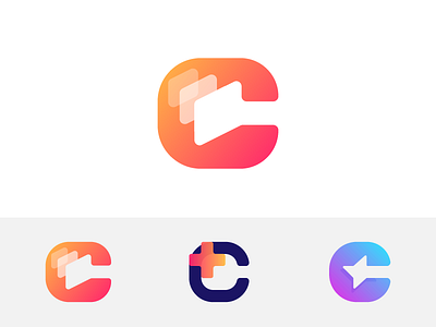 C Explorations analytics app c data gradient icon layer layers letter logo loop monogram