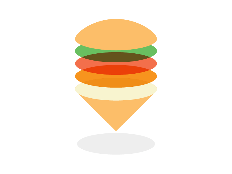 Burger Finder - Logo Animation animation burger eat find finder food hover icon location motion pin sandwich