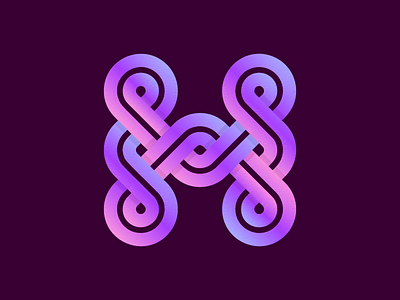 H Logo - Infinity Looping. design h infinity letter lettering line lines logo loop overlap smart wired